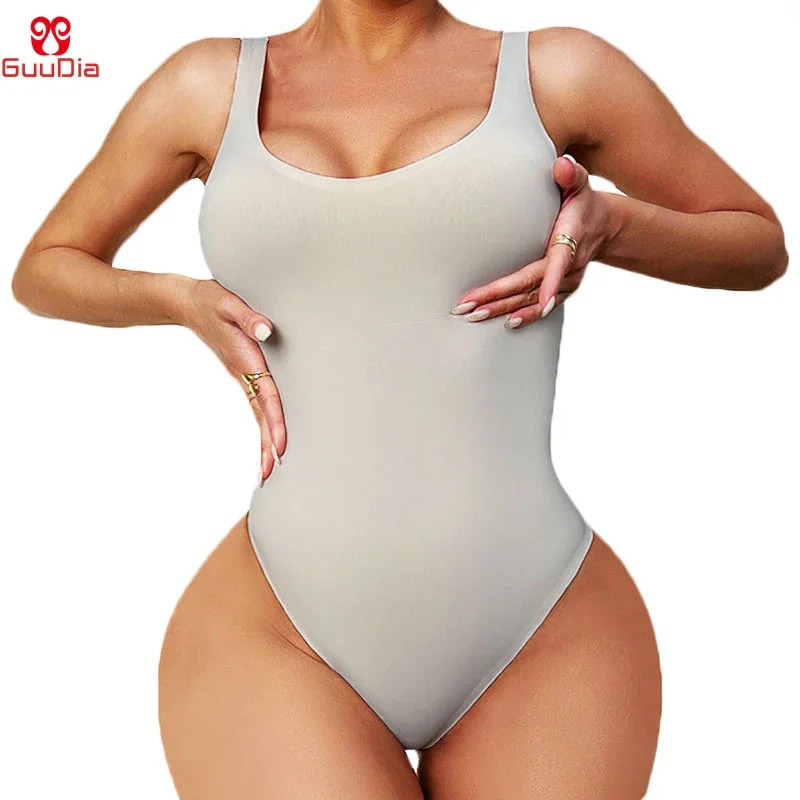 GUUDIA Sexy Thong Deep U Neck  - Shapewear Bodysuit Firm recension och pris