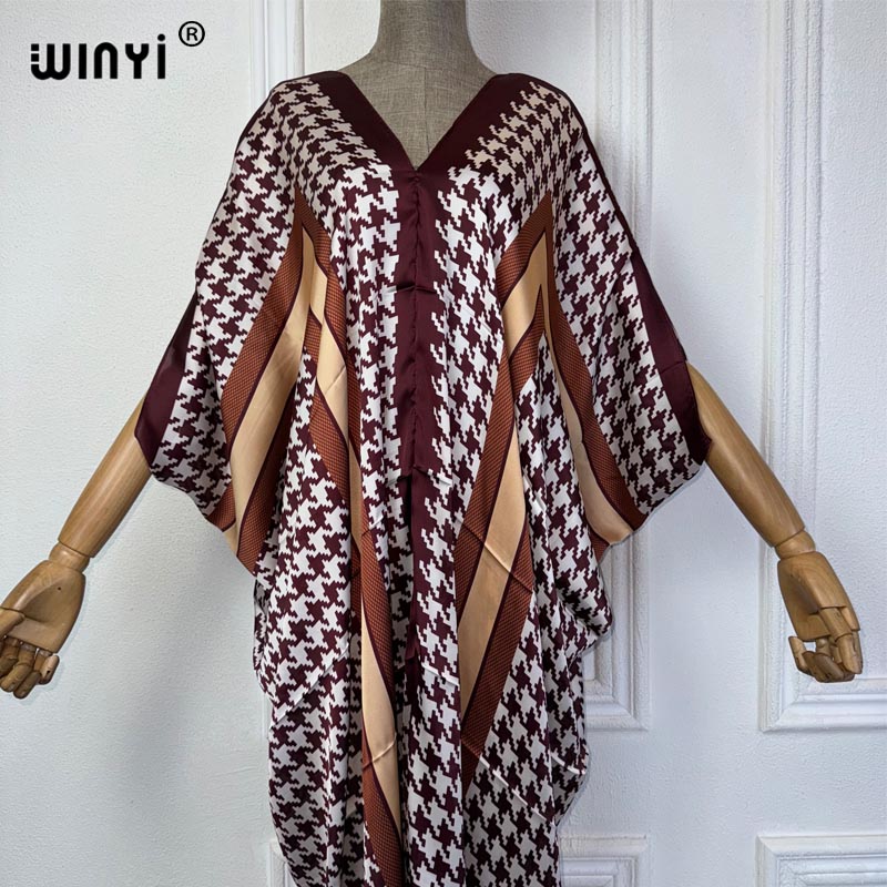 WINYI Summer african V-neck dr - Robe Silk Women recension och pris